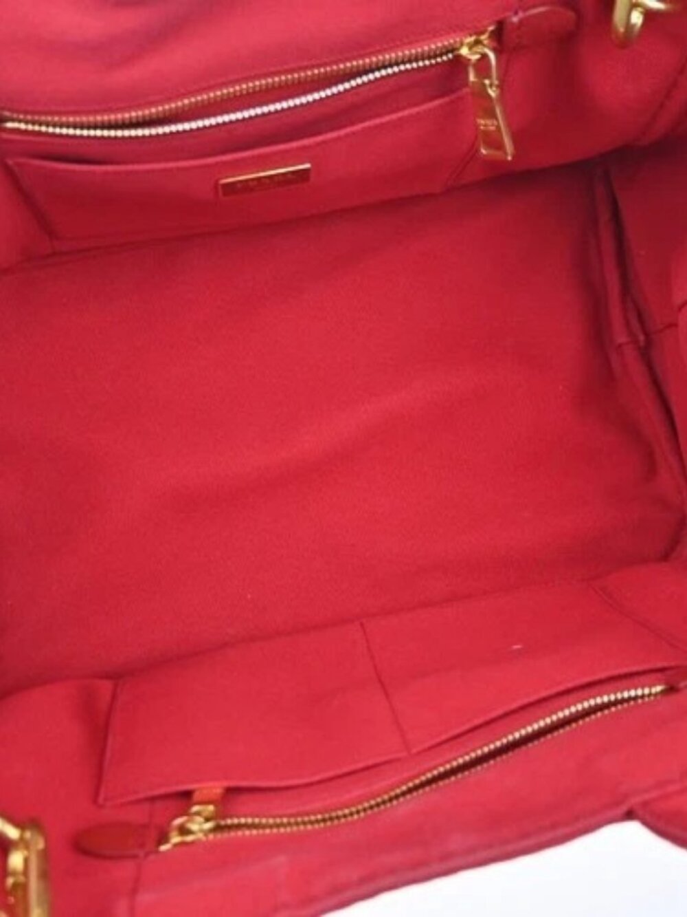 PRADA Logo Canapa 2Way Shoulder Hand Bag Canvas Leather Red GHW 79YH925 - Picture 10 of 16